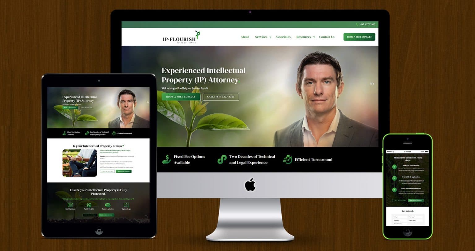 IP Flourish Business Website Design Example by Michael Sherry
