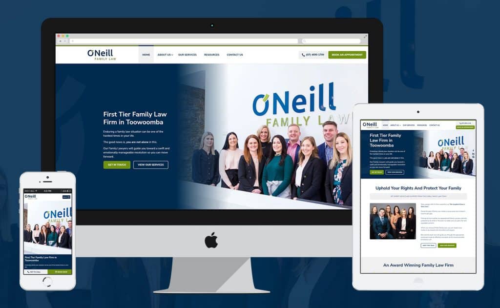 O'Neill Family Law website design example